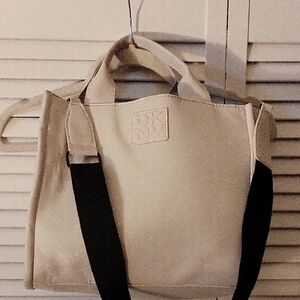 DKNY Cream Tote with Black Handles